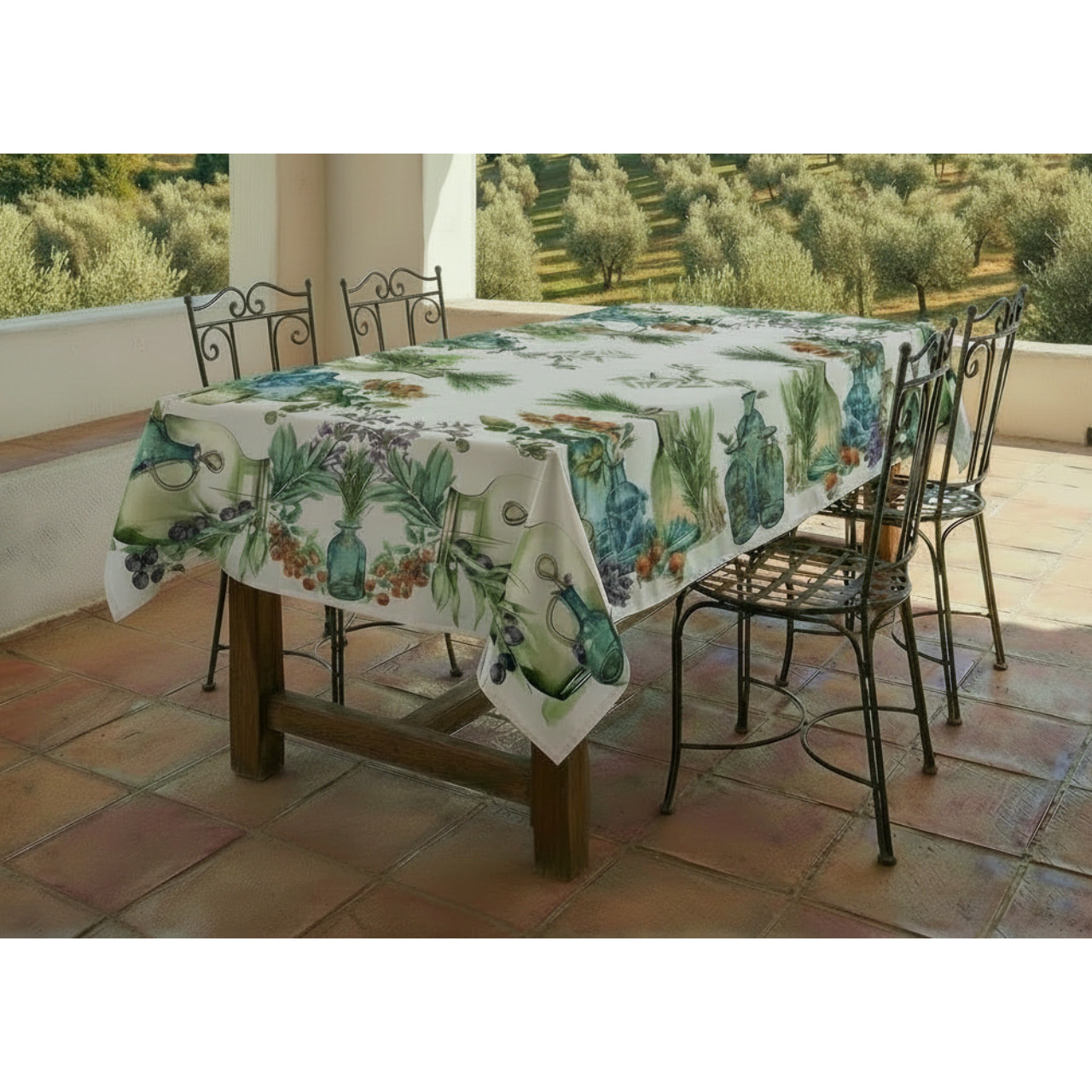 Tovaglia Copritavolo Cucina In Stampa Digitale Disegno Herbs GI