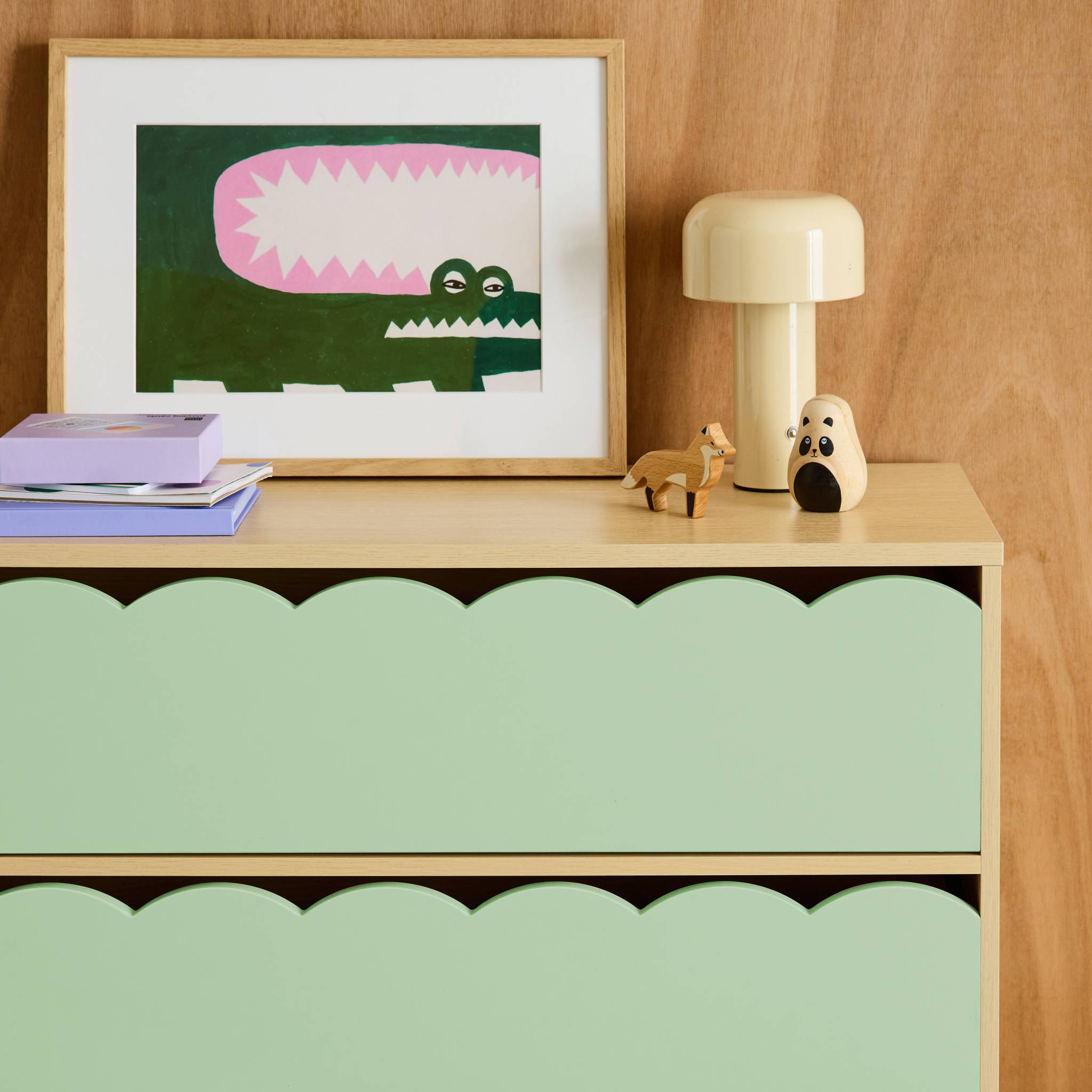 Commode enfant décor bois 3 tiroirs AZUR
