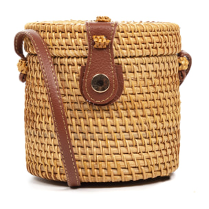 Borsa a tracolla Zagarise in rattan.