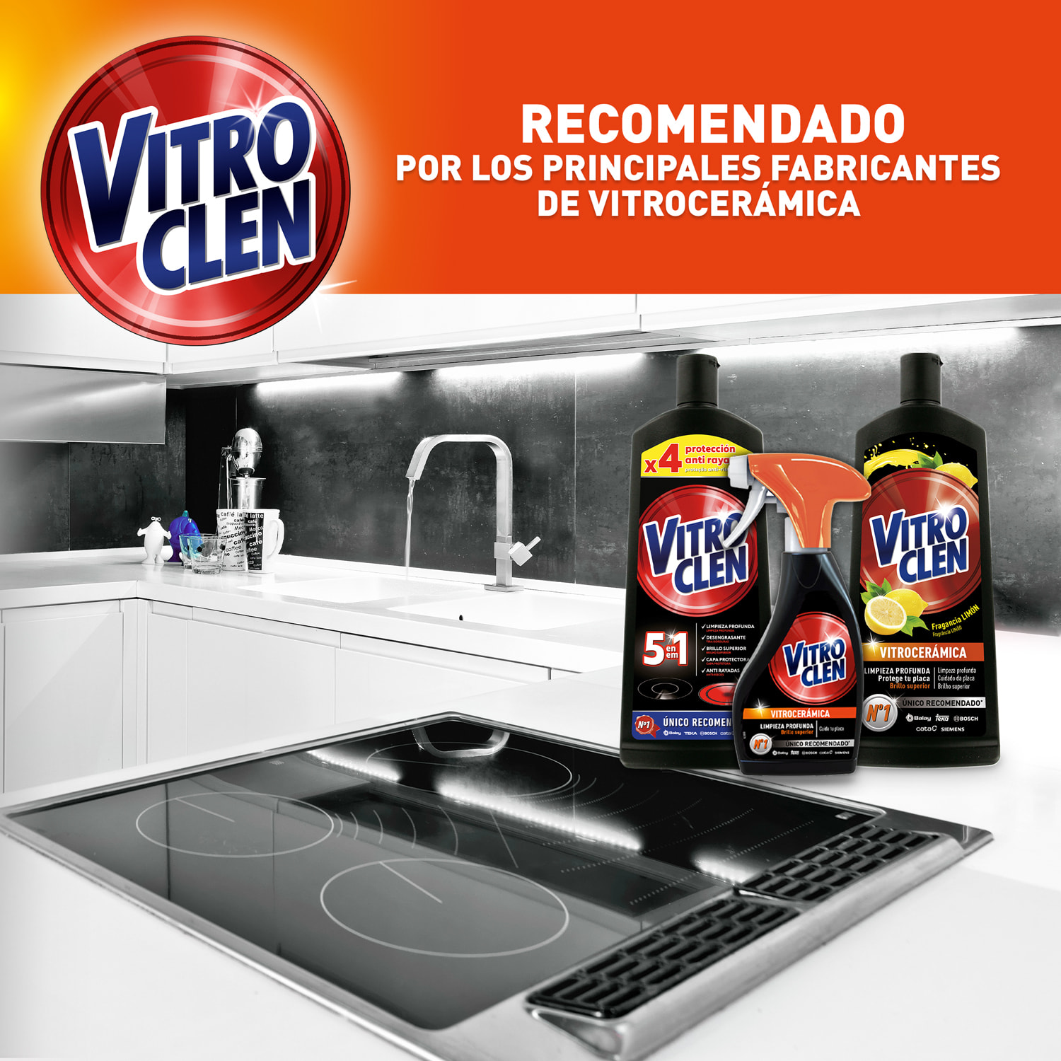 Vitroclen Limpiador de Vitrocerámica en pistola, pack 2 unidades x 450ml