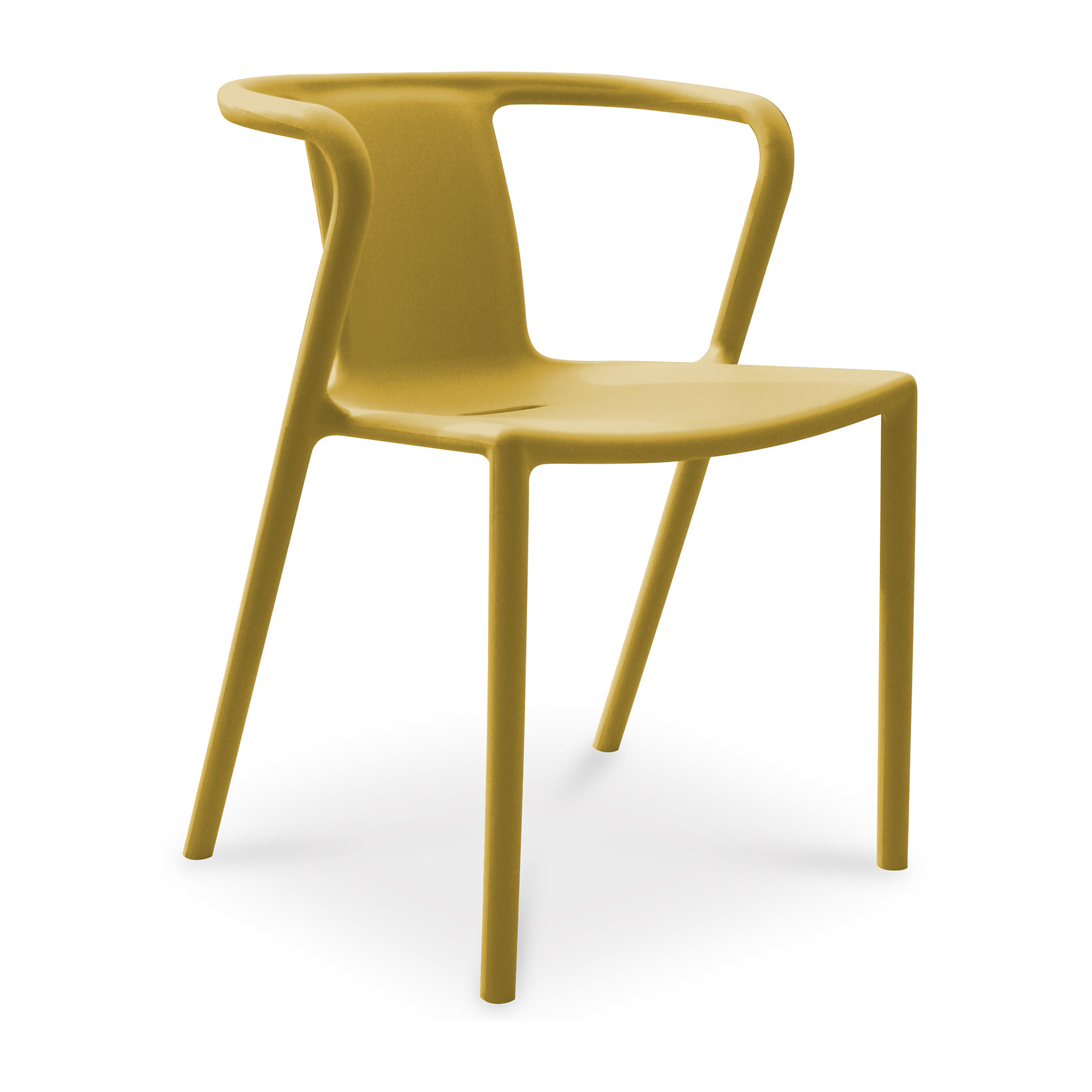 DIEGO - Fauteuil de jardin empilable en polypropylène jaune moutarde