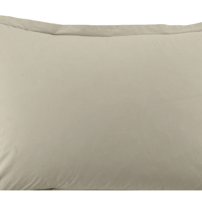 Lot De 2 Taies D'oreiller 100% Coton 57fils Latte
