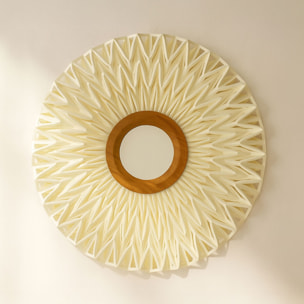 Applique en tissu blanc cassé avec miroir 60cm
