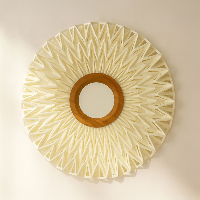 Applique en tissu blanc cassé avec miroir 60cm