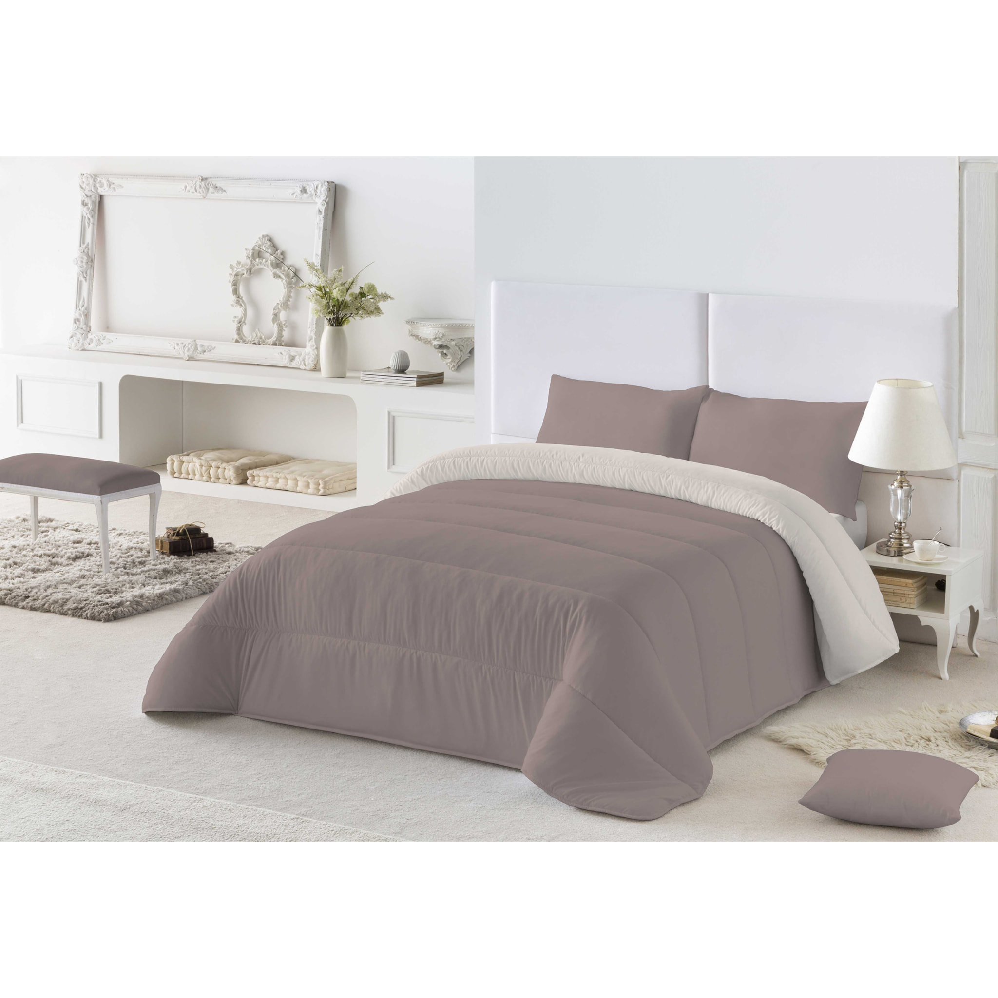 Edredón nórdico estamapado Bicolor Topo/L.198 Piedra