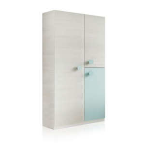 Armario juvenil Yuki Blanco Alpes - Verde Acqua