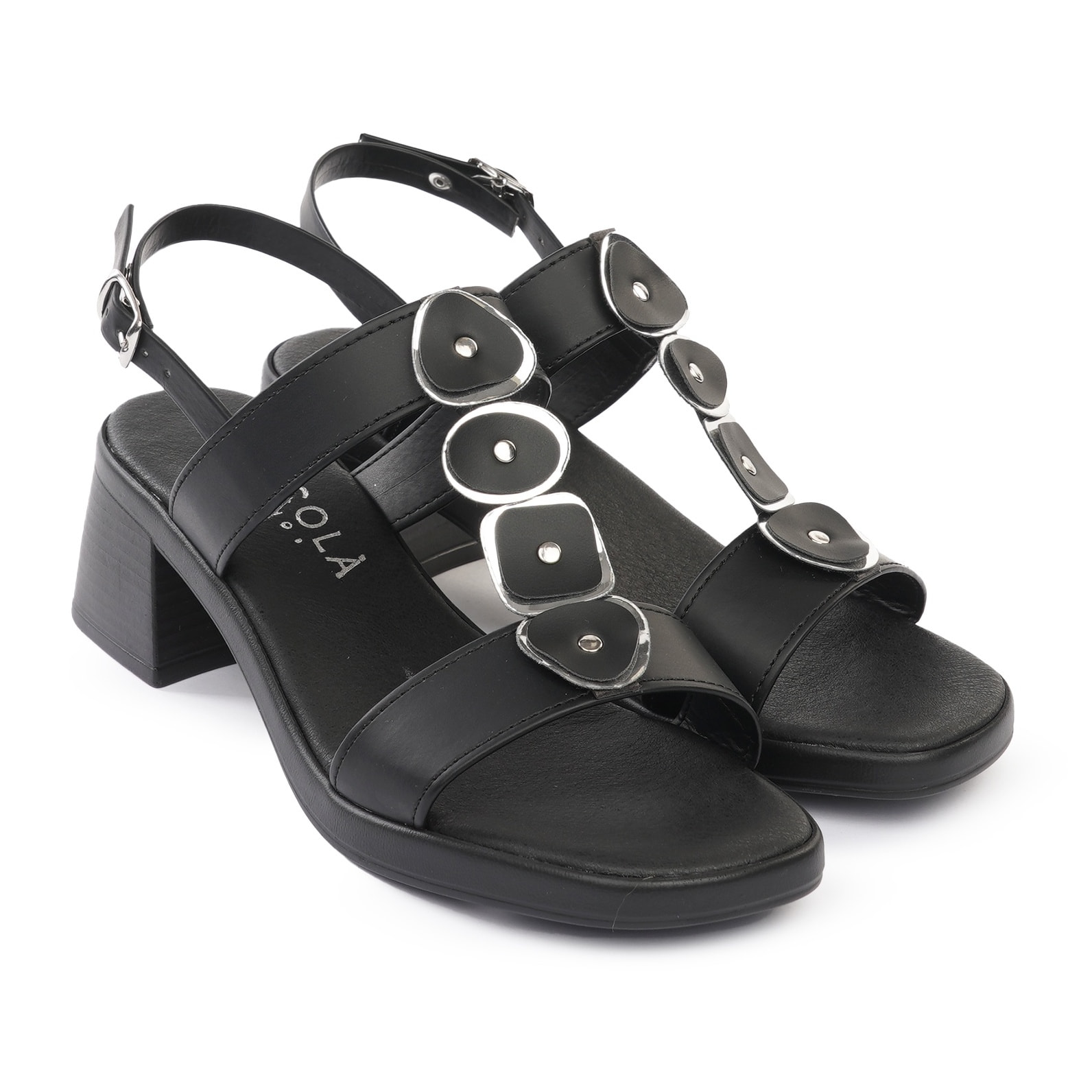 SANDALO TACCO SHAPES NERO