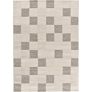 VERONA Alfombra con efecto damero conn relieve en crema, varias medidas disponibles.