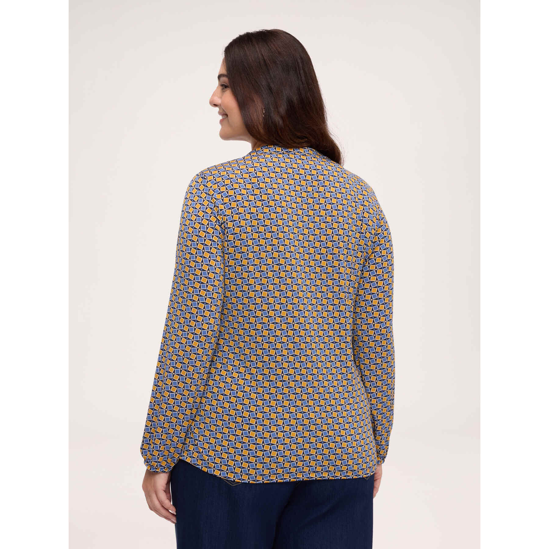 Fiorella Rubino - T-shirt con stampa e fiocco - Blu