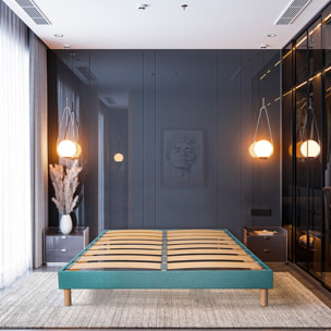 Sommier à lattes en bois Kit Color 2 places | Coloris Vert d'Eau | Livré en kit