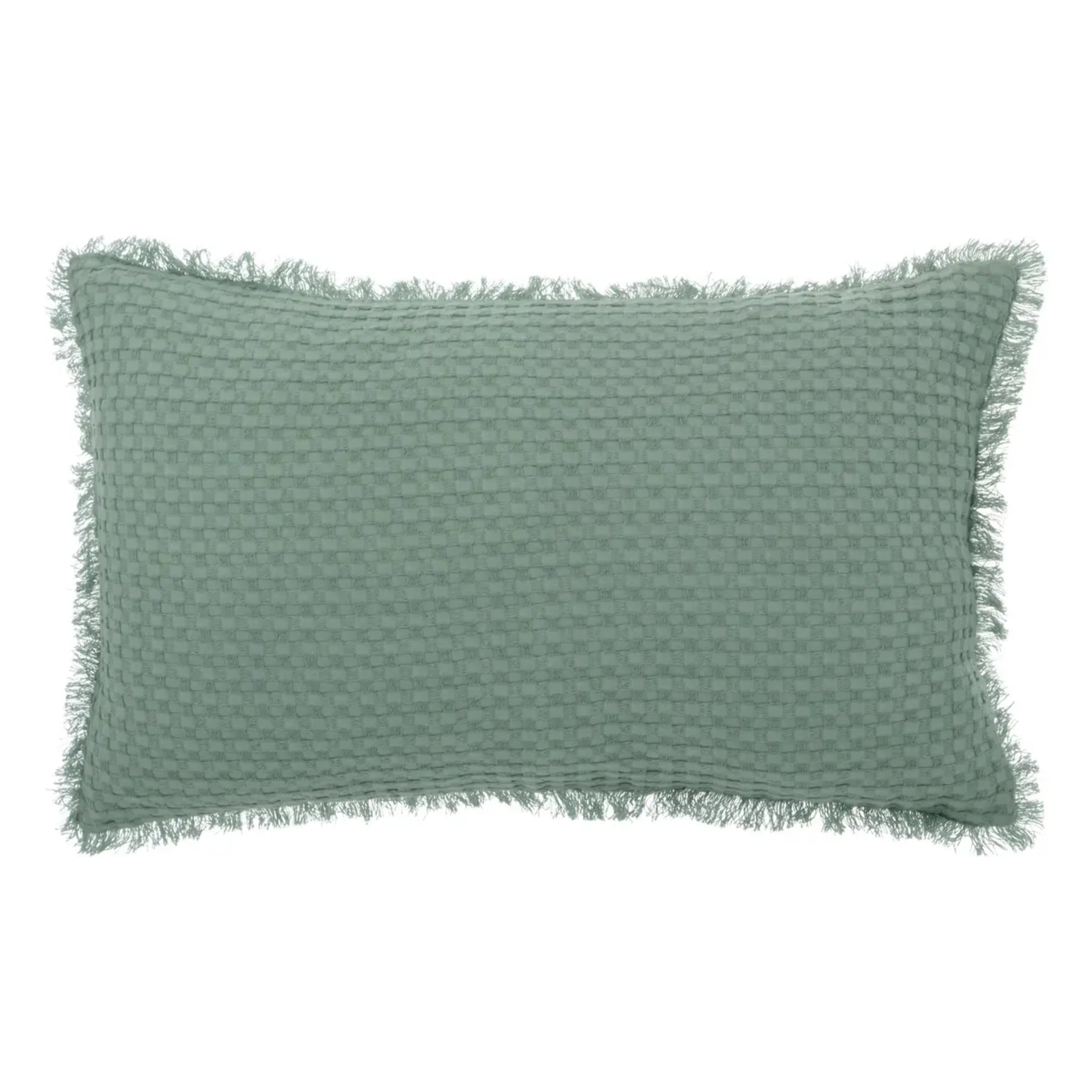 Coussin nid d abeille "Widdy" 30x50cm vert céladon