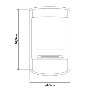 Ottaviano - Camino a bioetanolo da terra freestanding con doppio ripiano in legno melaminico, Ø 40xH67,5 cm colore bianco