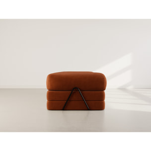 Nebula - Canapé 3 places convertible en velours texturé - Terracotta