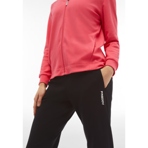 Tuta donna in cotone interlock con zip e collo alto