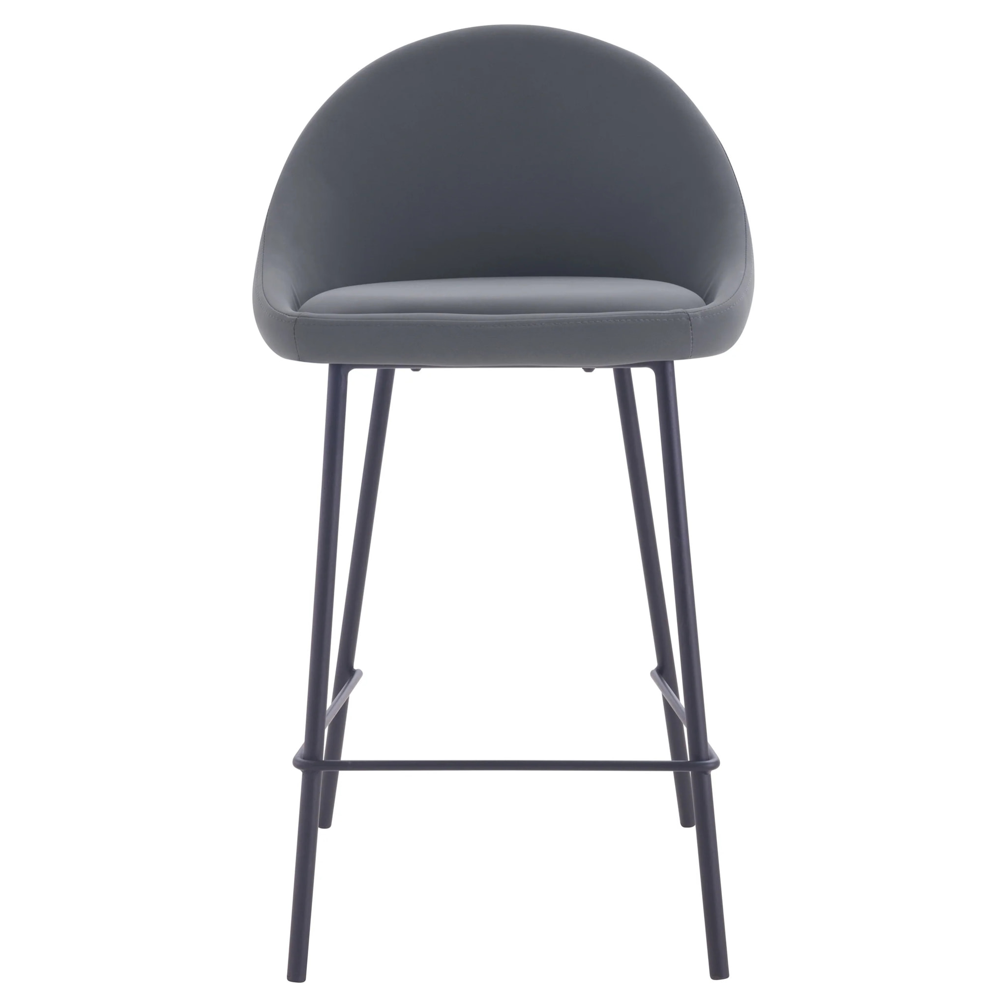 Lot de 2 chaises pour îlot central 65 cm en cuir synthétique gris - Misty