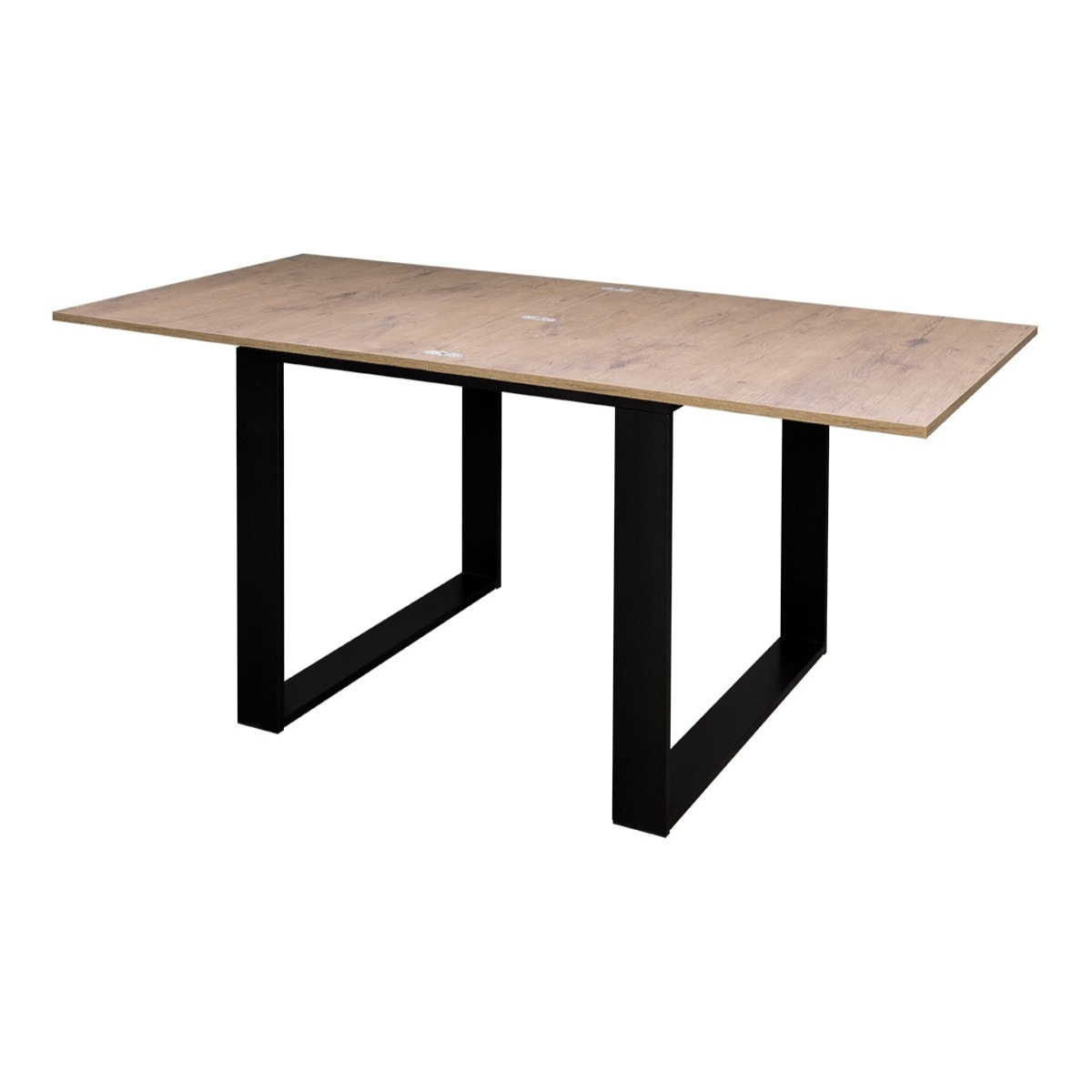 Table extensible portefeuille 90x90/180 cm Tecno Libra Chêne Nature cadre Anthracite