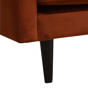 Canapé 3 places "Candice" - orange ambre - velours