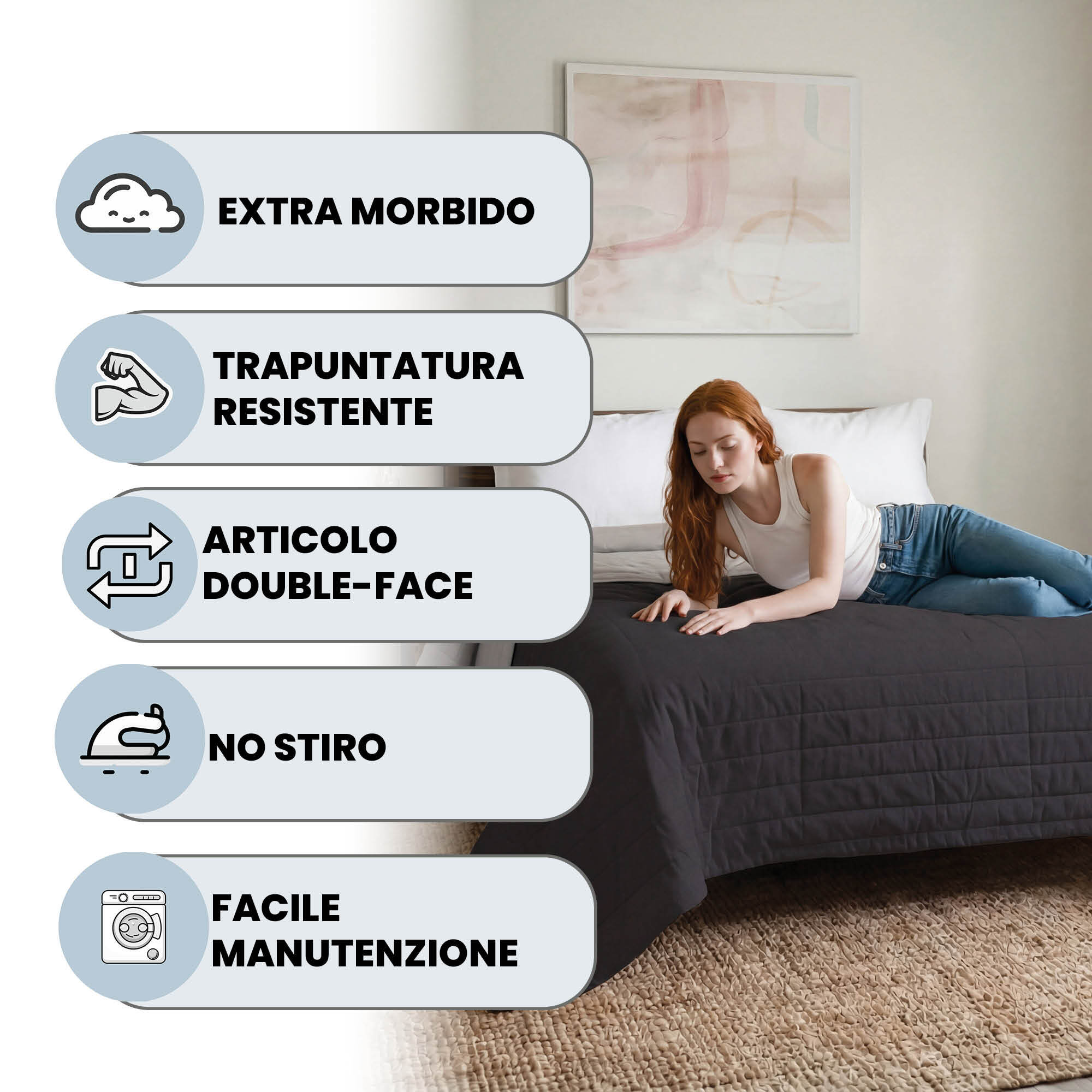 TRAPUNTINO ESTIVO ELEGANT MATRIMONIALE, BICOLORE