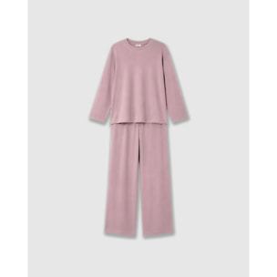 Pijama largo viscosa rosa