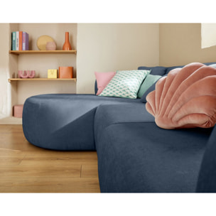 Ikare - module d'assise méridienne gauche - en tissu - Bleu
