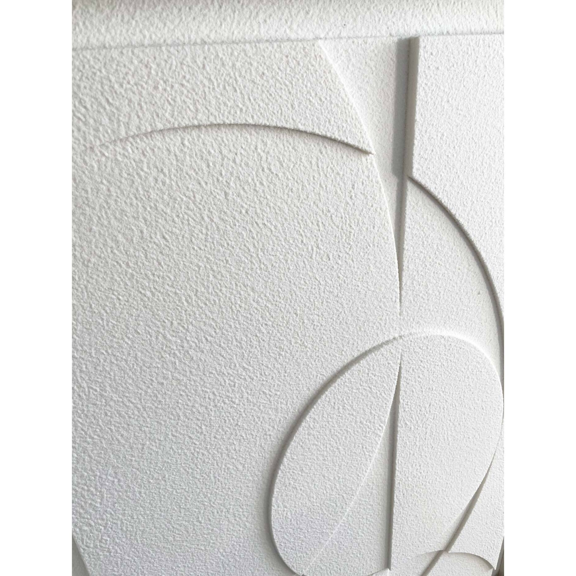 Cuadro Curves resina 3D texturizado geométrico blanco 93x63x4 cm