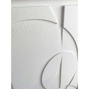 Cuadro Curves resina 3D texturizado geométrico blanco 93x63x4 cm