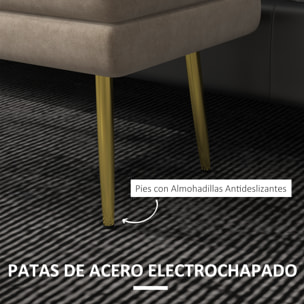 Puff Almacenaje 30L, Banco Almacenaje con Tapa Abatible y Patas de Acero, Tapizado en Terciopelo, Pie de Cama, para Dormitorio, Salón, Entrada, Carga 120 kg, 79,5x37,5x43 cm, Beige