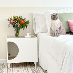 Mesita de noche Homely Pets Blanco - Roble