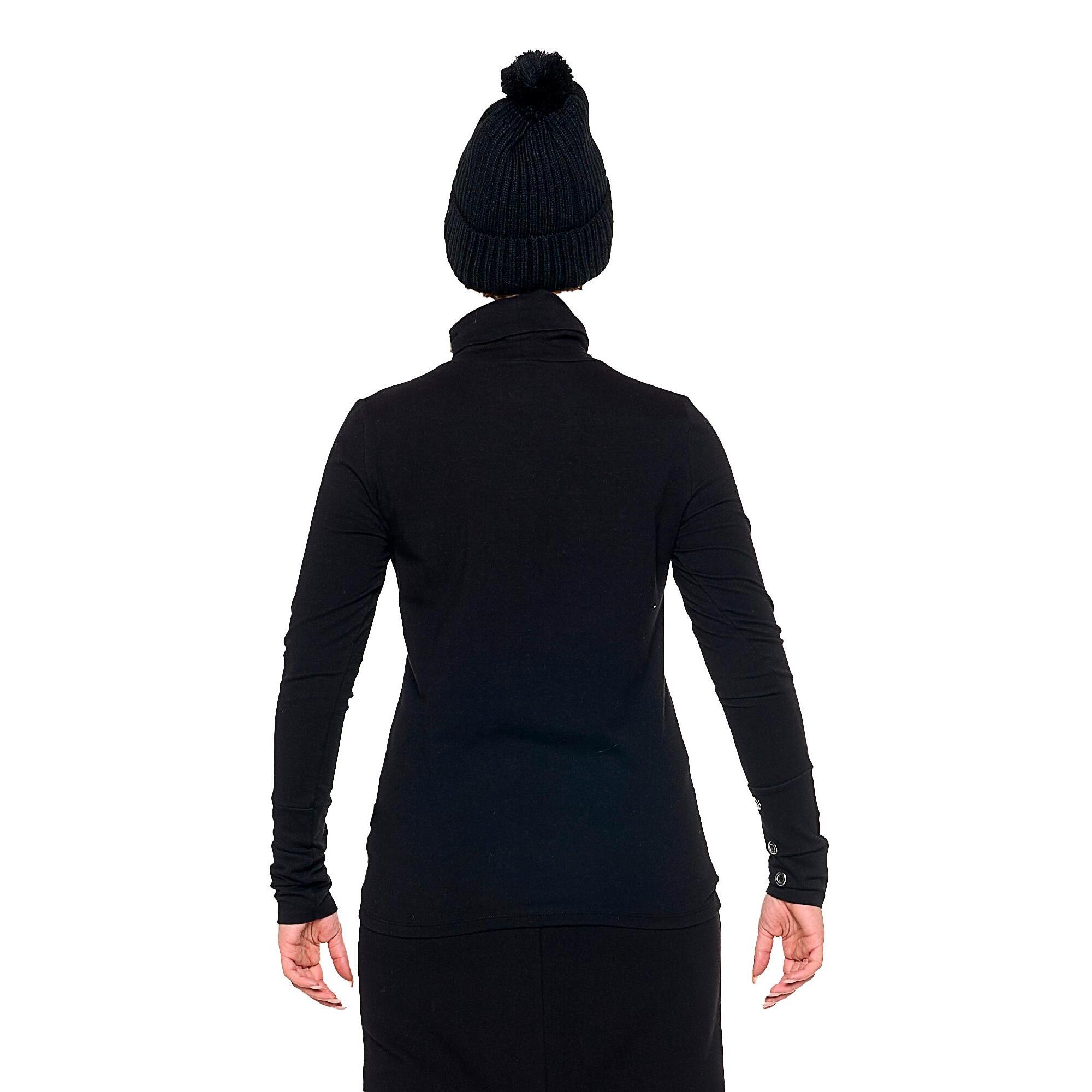 T-shirt a manica lunga da donna con dolcevita "Black Ring"