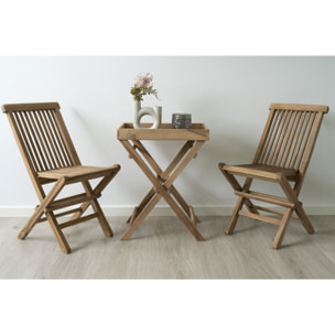 Tavolino vassoio Ronda in teak naturale 29x39x49,5 cm