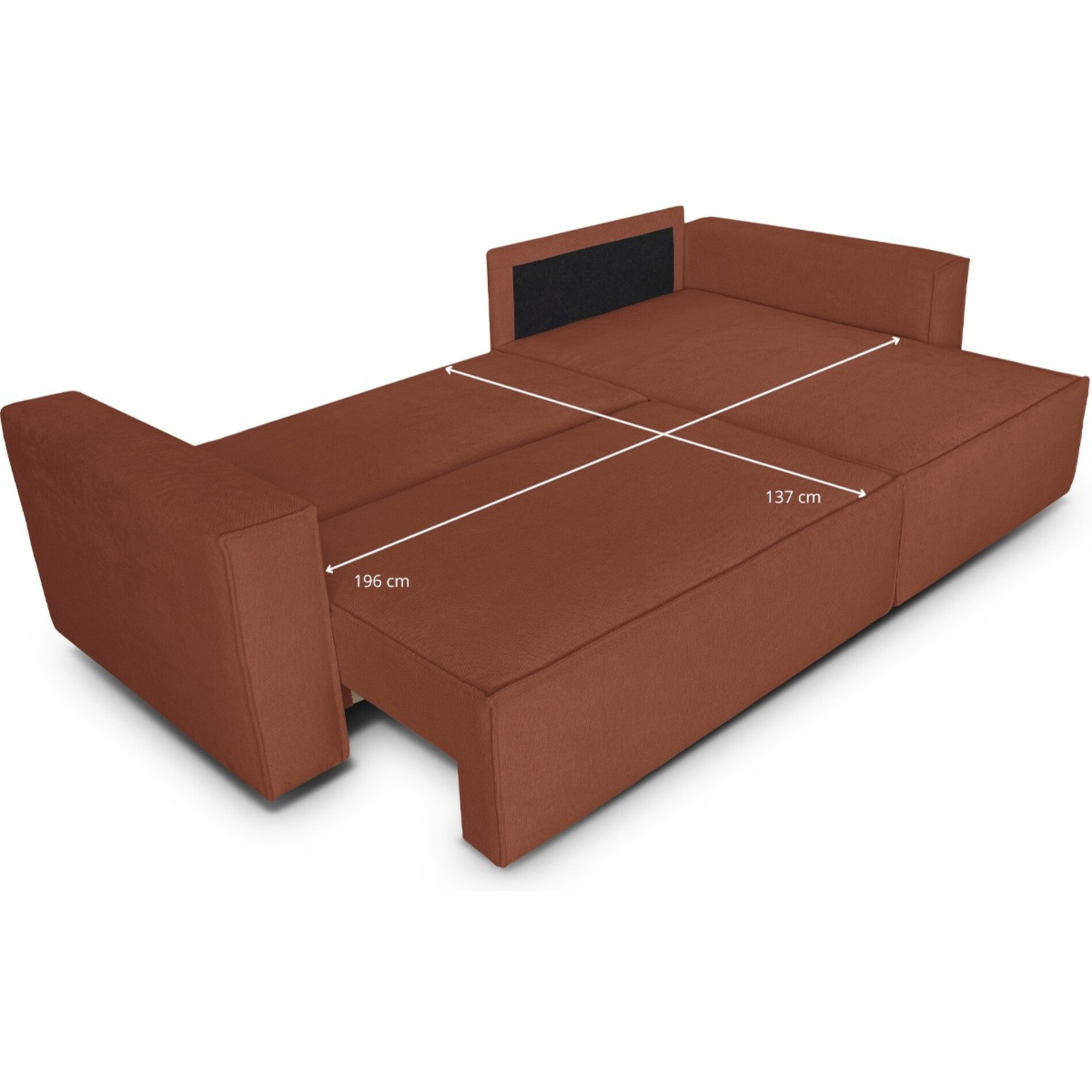 Canapé d'angle convertible 4 places en tissu chenille - LIVIA