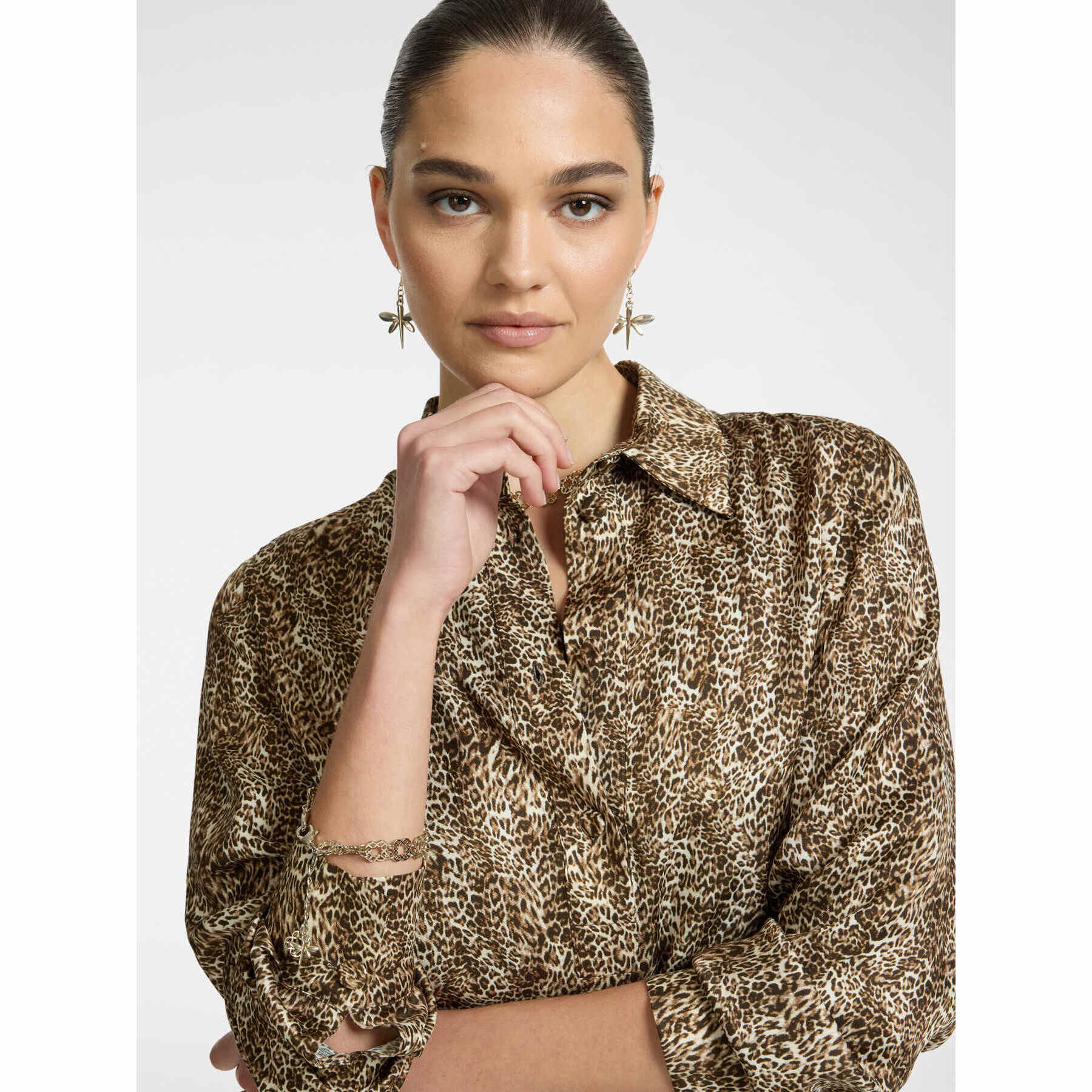 Elena Mirò - Vestido de estampado animal - Marrón