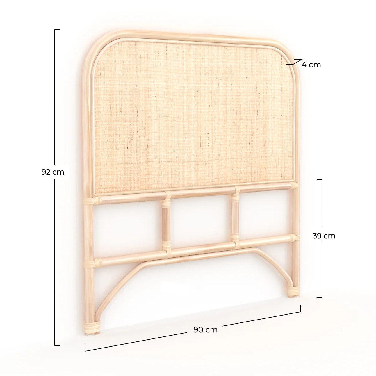 Tête de lit 90 cm en rotin naturel - Grace