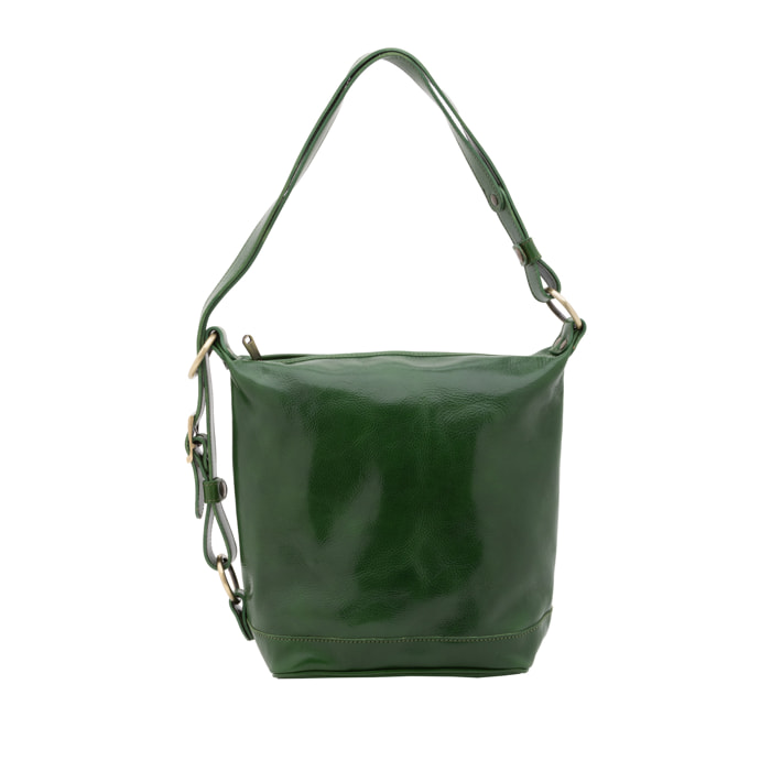 Borsa a secchiello  da donna In Vera pelle Made in Italy 34x33x15 cm