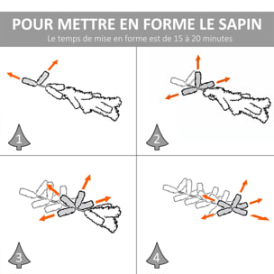 Sapin de Noël artificiel aspect enneigé Ø 100 x 210H cm 968 branches épines imitation Nordmann grand réalisme