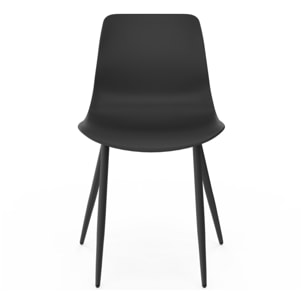 Chaises Nala noires et pieds métal - lot de 6