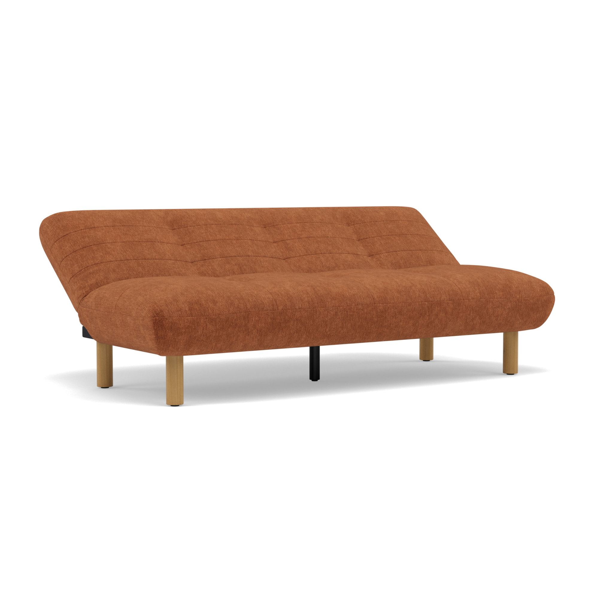 Soan - Banquette 2 places convertible clic-clac en velours texturé - Terracotta