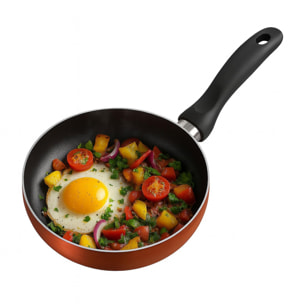 Sartén de Ø28x5cm en Aluminio prensado color Bronce metalizado