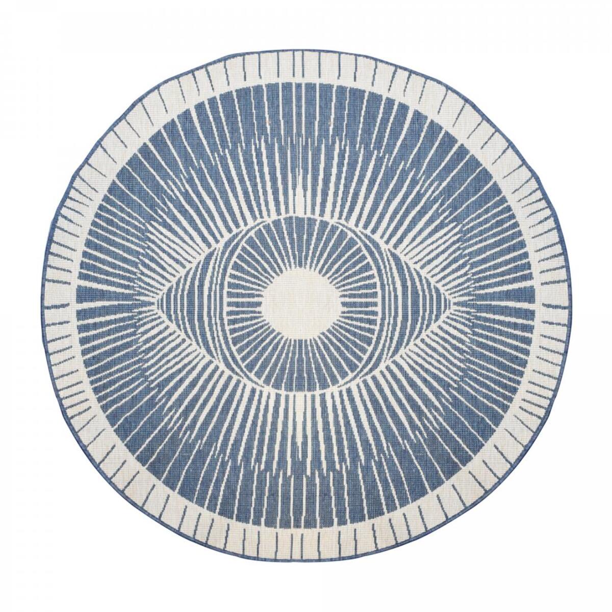 Tapis rond d'extérieur, kilim reversible EX1 B