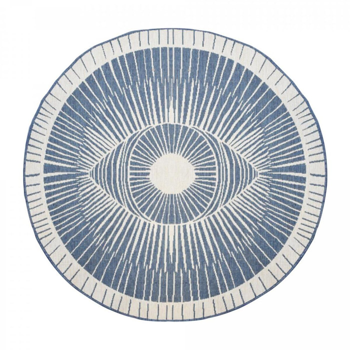 Tapis rond d'extérieur, kilim reversible EX1 B