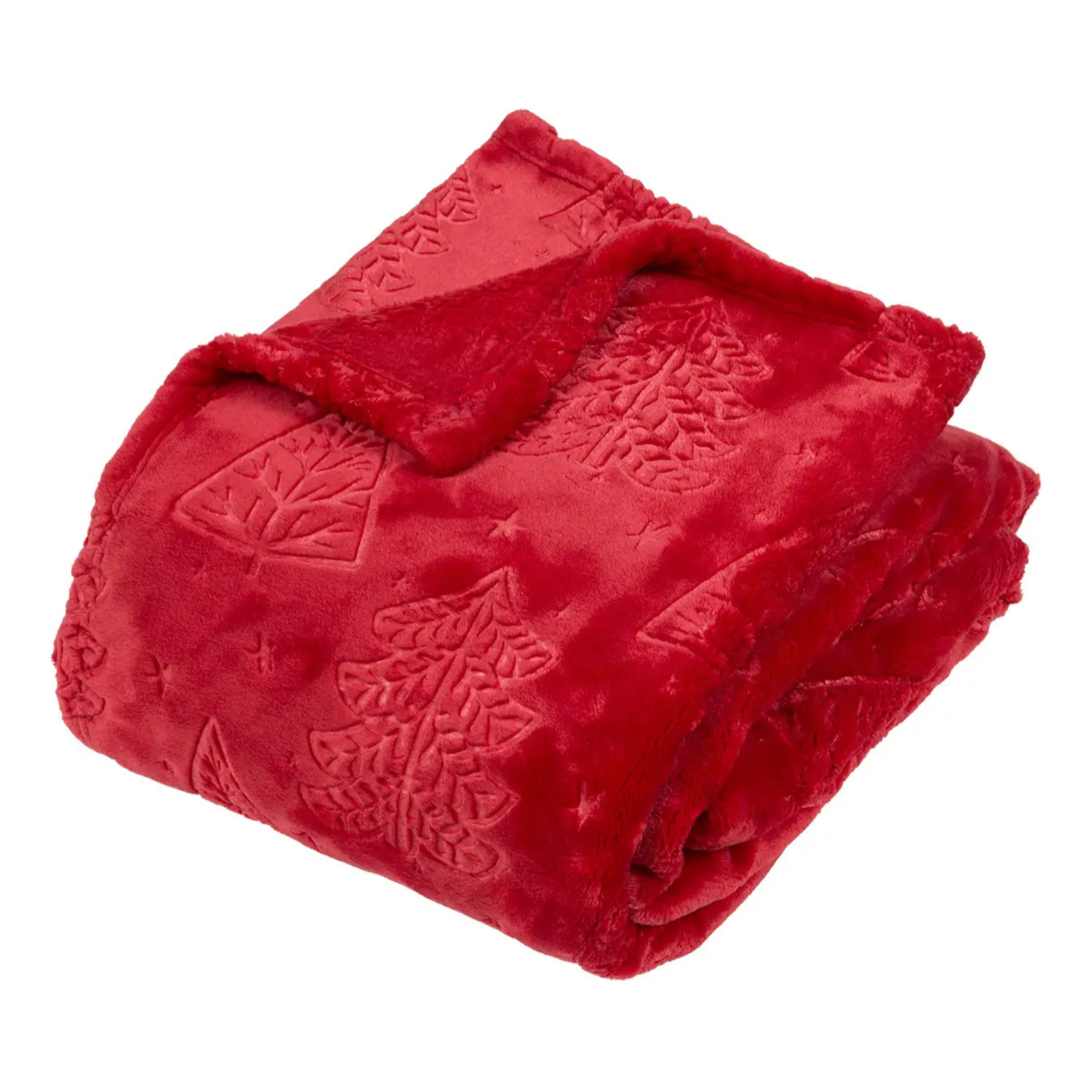 PLAID EMB SAPIN ROUGE 130X180
