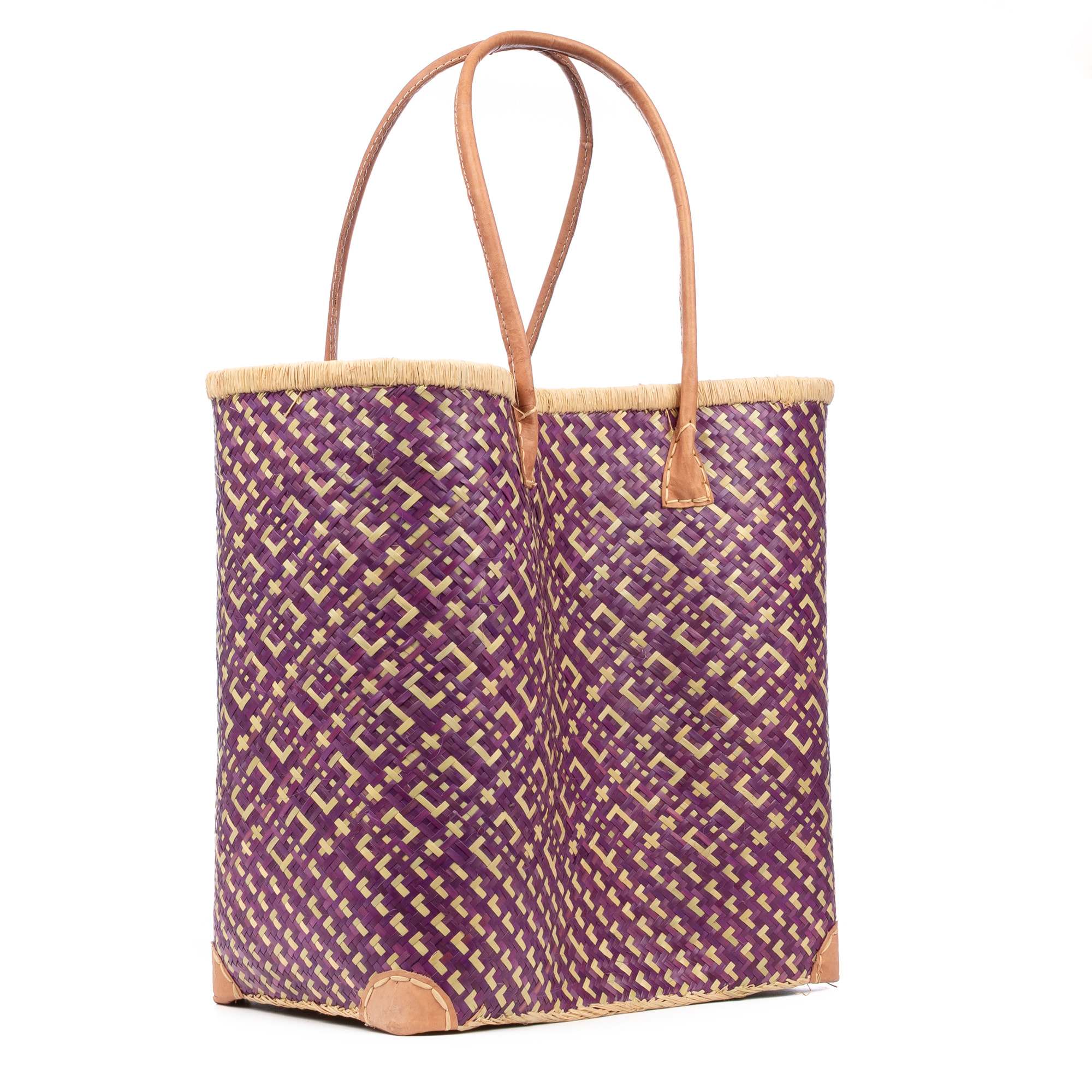 Arda bolso de hombro mujer. Fabricado en paja con asas de cuero.