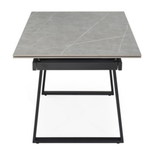 Table extensible en céramique marbre grey L160/240cm - 9 piètements - UNIK