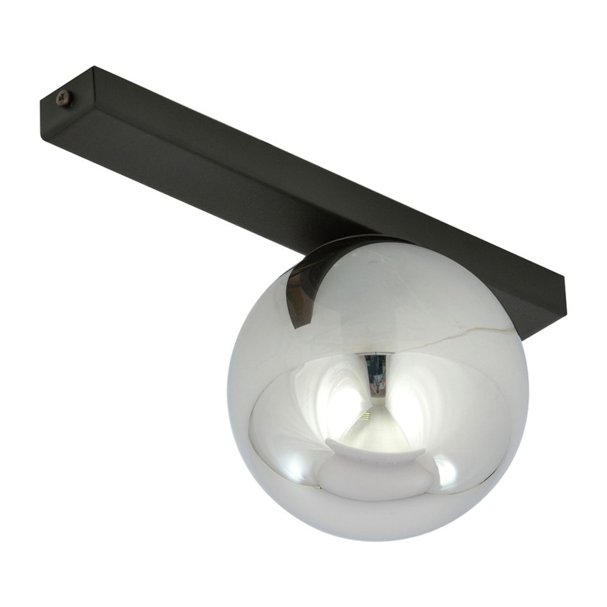 Lampada da soffitto Fit in acciaio nero opaco e vetro grafite