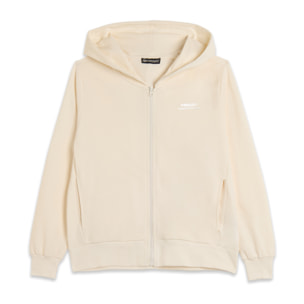 Felpa comfort fit con zip e cappuccio in french terry