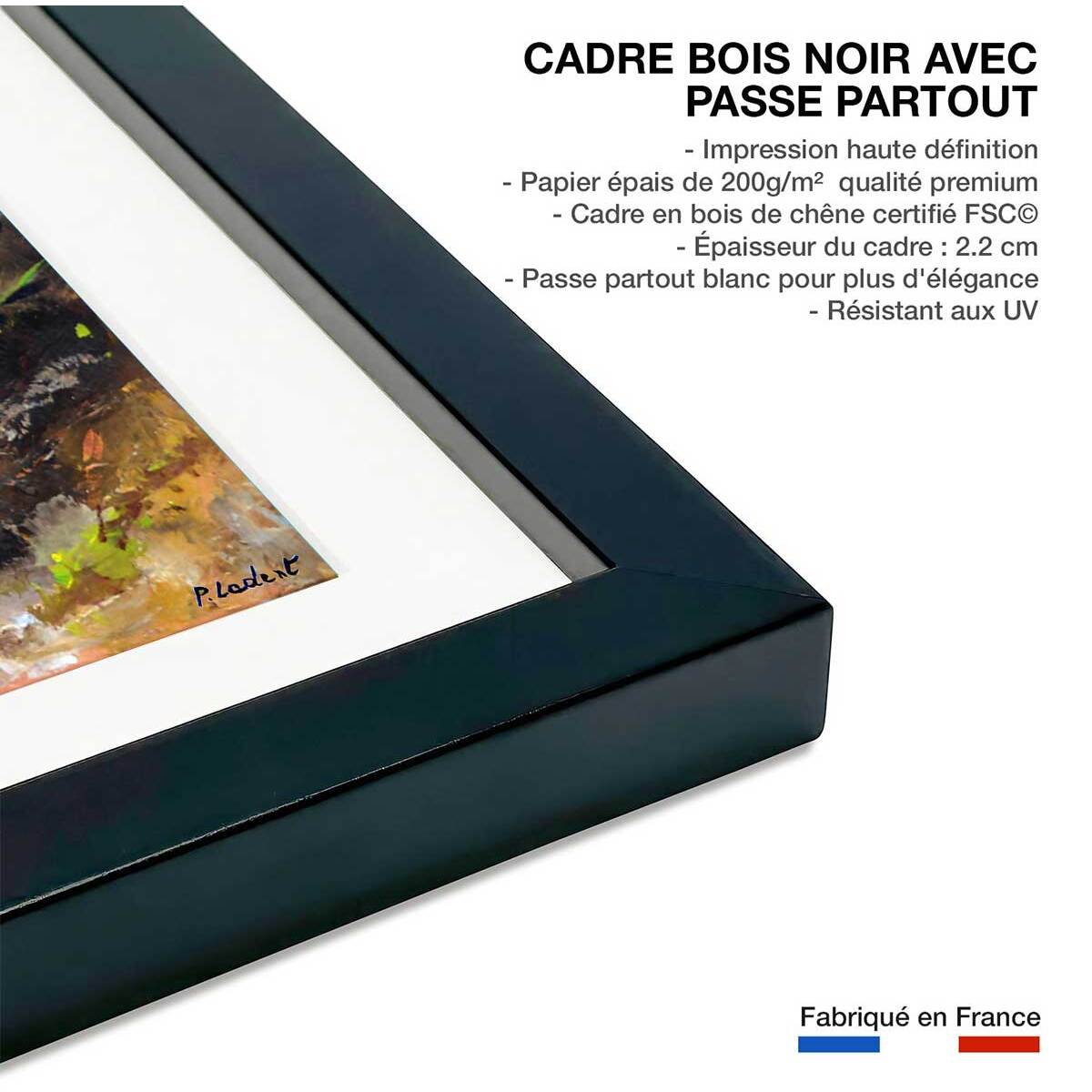 Affiche  trio vert Affiche + cadre en bois - Noir