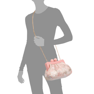 Bormida Bolso bandolera Mujer. Fabricado en madera y tela con diseños florales.