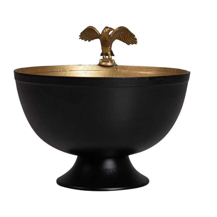 Champanera Aguila Aluminio Negro Dorado 35x38x29cm