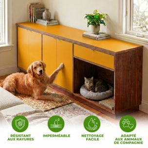 Rouleau adhésif décoratif Vinyle au Mètre - Jaune moutarde - Sticker Lavable Imperméable Mur Cuisine Meubles