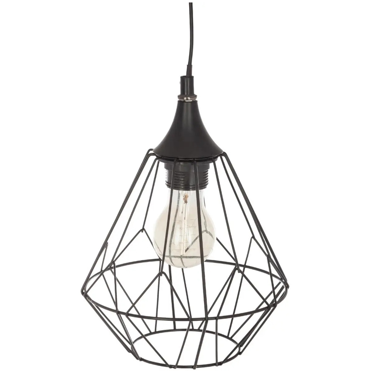 Suspension filaire "Flave" noire - métal D19 cm